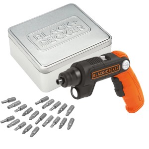 Black+Decker akkus csavarhúzó készlet bitekkel és tárolódobozzal.