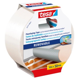 Tesa ragasztószalag, eltávolítható, 10m x 50mm, padlóburkolatokhoz.