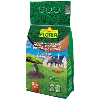 Floria Gyep-őr gyepműtrágya 2 az 1-ben - vakondriasztó hatással 2,5 kg