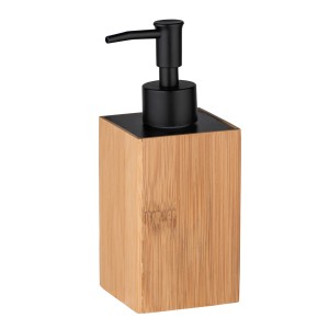 WENKO Padua bambusz szappanadagoló fekete pumpafejjel, 240 ml-es.