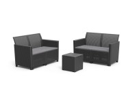 Keter Marie Essentials 4 személyes műrattan kerti bútor grafit- hűvös szürke