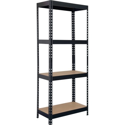 Nagy teherbírású fémállvány horganyzott 4 polcos 175 kg teherbírással fekete
