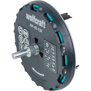 Állítható wolfcraft lyukfűrész AH 45-130 precíz lyukakhoz gipszkartonban és fában.
