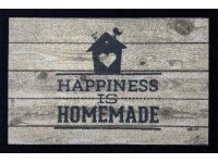 Rex Deco beltéri lábtörlő Happiness barna, csúszásmentes 40 cm x 60 cm