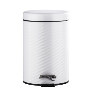 Fehér Wenko Spiro pedálos szemetes, 3L, fürdőszobába, WC-be vagy irodába, spirál szerkezettel.