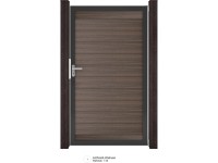 GroJa Solid ledugható kerítés kapu Universal-DIN mogyoróbarna 100 cm x 180 cm