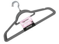 Flokk bevonatú vállfa 6 darabos csomag szürke és rózsaszín 44 x 23,5 x 3 cm Flokk bevonatú vállfa 6 darabos csomag szürke és rózsaszín 44 x 23,5 x 3 cm