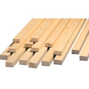 Gyaluált luc/fenyő keretfa, 34x54x3000 mm, ideális belsőépítészethez és válaszfalakhoz.