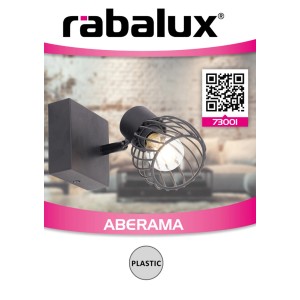 Fekete Rabalux Aberama fali lámpa ketreces búrával beltéri használatra.