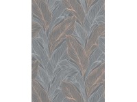 Szürke-bronz sűrű levél mintás tapéta 10 m x 0,53 m
