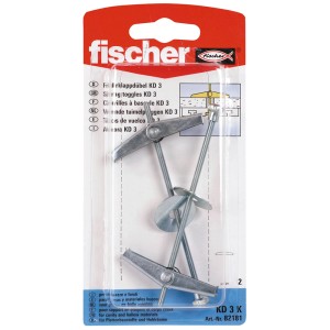 Fischer KD 3 K billenőcsavar, 2 darab, üreges anyagokhoz.