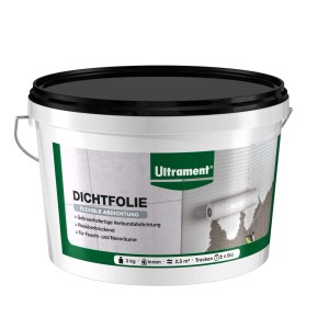 Vödör Ultrament vízszigetelő fólia, szürke, 3 kg. Alkalmas nedves és vizes helyiségekbe.