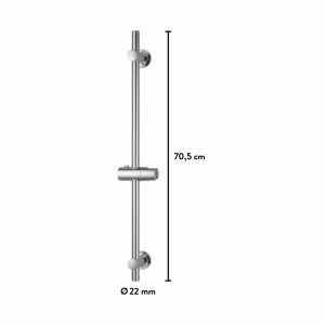 Króm baliv zuhanyrúd DST-70.20, 70,5 cm, zuhanytartóval falra szereléshez.