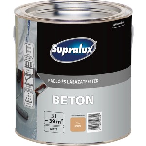 Supralux beton garázspadló festék doboz, 3 liter, homok szín. Tartós padlóbevonathoz.