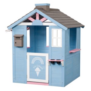 Kék-rózsaszín Swing King Icecream játszóház FSC® fából, 136x120x108cm.