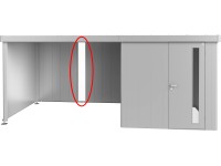 Biohort fénypanel Neo szerszámos ház oldalfalhoz 28 cm x 207 cm ezüstmetál