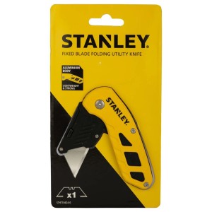 Stanley fix pengés összecsukható kés, sárga/fekete, csomagoláson.