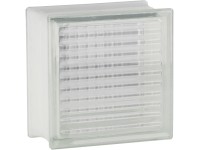 Kockás üvegtégla 19 cm x 19 cm x 10 cm