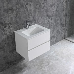 Sanotechnik Corbo mosdószekrény, 60 cm, matt fehér, 2 fiókkal és soft-close funkcióval.