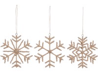 House of Seasons karácsonyfadísz hópehely 12 cm barna három kivitelben House of Seasons karácsonyfadísz hópehely 12 cm barna három kivitelben