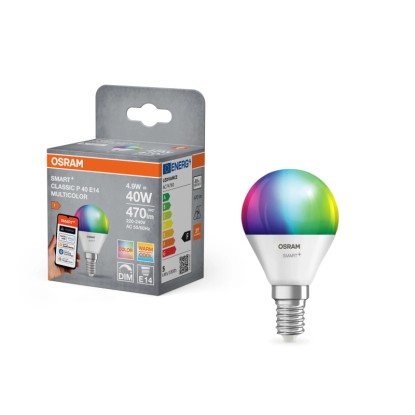 Osram Smart+ Matter okos kisgömb fil. fényforrás DIM 48W RGBW E14
