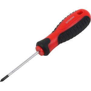 PH0 x 60 mm-es csavarhúzó piros-fekete, 2 komponensű markolattal.