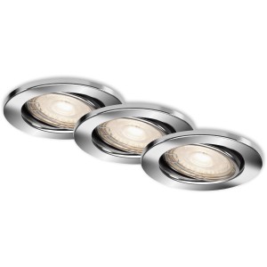Briloner LED süllyesztett spotlámpa, 3 darabos készlet, króm, beltéri használatra.