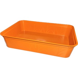 Narancssárga OBI Bring-Back Box, 38x28x8 cm, növényekhez és egyebekhez. Praktikus tárolódoboz.