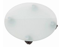 Gurulós virágtartó üveg matt fehér kerek 35 cm