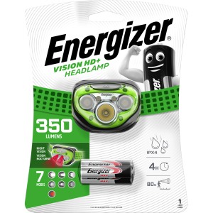 Energizer Vision HD+ fejlámpa 7 LED-del, elemekkel együtt. Ideális munkához és szabadidőhöz.