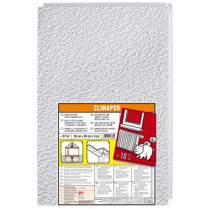 Deko szigetelő lap fehér színű polisztirol 58 cm x 38 cm x 3 cm