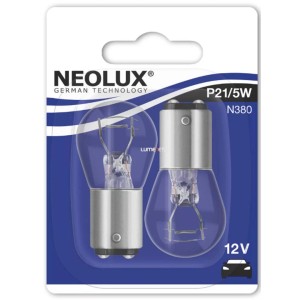 Neolux P21/5W N380 12V Izzók Autóelektronikához, 2 darabos csomag
