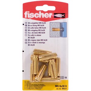 Fischer Sárgaréz tipli MS 8 x 28 K, 10 db, biztonságos rögzítéshez tömör építőanyagokba.