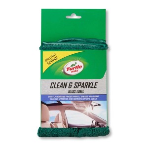 Turtle Wax Clean & Sparkle üvegtisztító kendő csíkmentes autóablakokhoz és tükrökhöz.