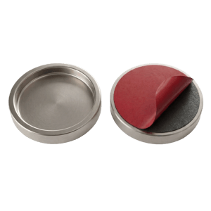 Doorlegro EasySlide ragasztható kagylófogantyú, rozsdamentes acél, Ø 6,5 cm, üveg- és tolóajtókhoz.