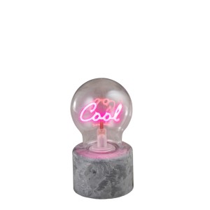 Mica Decorations Cool LED asztali lámpa, 15 cm magas, rózsaszín felirattal.