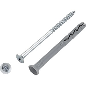 LUX szöges dübel 6x60 mm, 50 darabos készlet szürke műanyag dübellel és hozzáillő szeggel.
