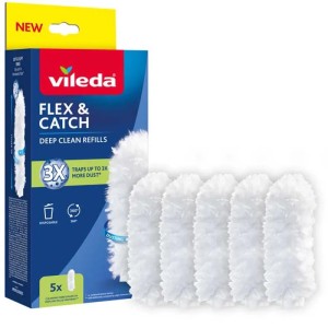 Vileda Flex & Catch portörlő utántöltő csomag 5 fehér portörlővel.