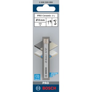 Bosch gyémánt fúró kerámiához, 8 mm, csomagolásban. Száraz fúró csempékhez.