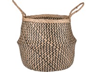 Minimalist Zen tárolókosár 30 cm x 35 cm átmérő fekete-bézs