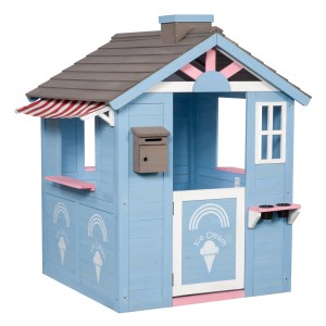 Kék-rózsaszín Swing King Icecream játszóház FSC® fából, 136x120x108cm.