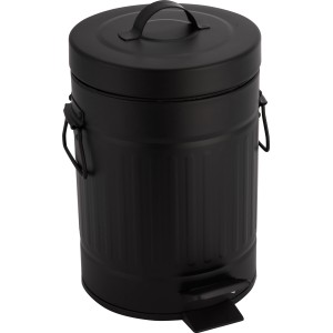 Fekete matt retro kozmetikai szemetes pedállal, 3 literes űrtartalom.