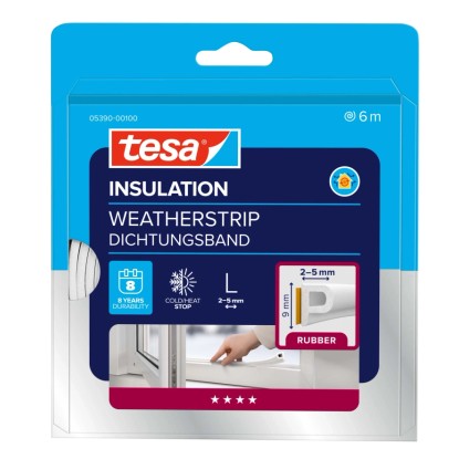 tesamoll P - profil ajtó - és ablaktömítő gumiszalag fehér 6 m x 9 mm