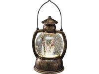 Konstsmide karácsonyi dekor LED lámpás 20 cm Hóemberrel antik barna elemes