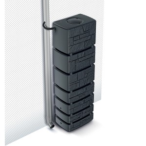 Antracit Waterform Tower Stone esővízgyűjtő tartály, 350 l-es, kő hatású.
