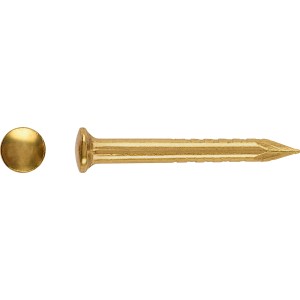 Sárgaréz bevonatú LUX kerekfejű szeg készlet, Ø 0,8 mm, 11 mm hosszú, 200 darab, könnyű rögzítésekhez.