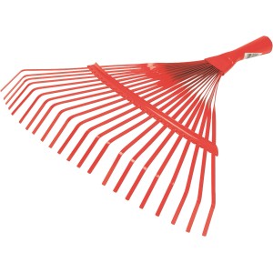 Piros fém lombseprű (39 cm) a levelek összegyűjtéséhez a kertben.