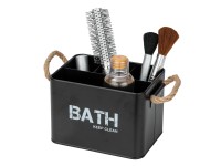 Wenko Gara fürdőszobai doboz 4 rekesz fekete 2,37l acél 19 cm x 12,5 cm x 13 cm Wenko Gara fürdőszobai doboz 4 rekesz fekete 2,37l acél 19 cm x 12,5 cm x 13 cm