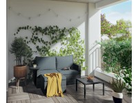 3 részes lounge garnitúra polirattan fonatból világosszürke 3 részes lounge garnitúra polirattan fonatból világosszürke