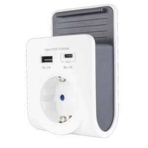 t.b.t. Asztali elosztó USB és USB-C porttal, fehér/szürke.